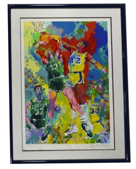 Magic Johnson & Larry Bird Lakers vs Celtics Leroy Neiman Artist Proof Serigraph 16/80 Framed